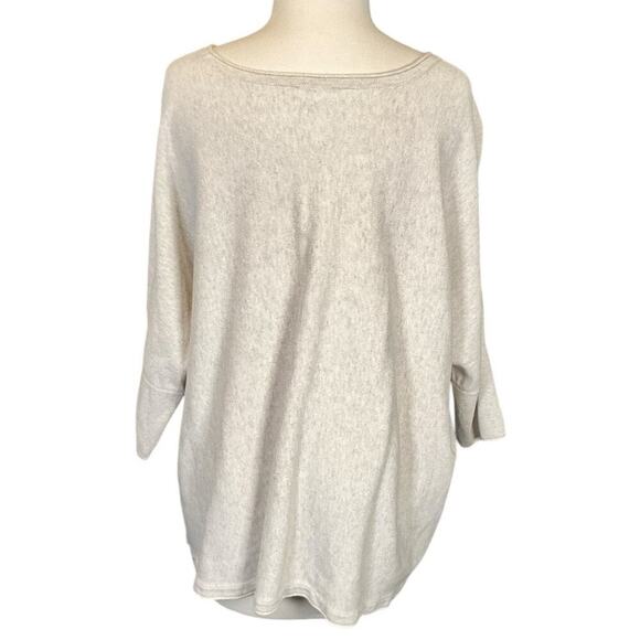 J.Jill 100% Cotton Sweater Heather Gray Size Medium 3/4 Sleeve Boat Neck Casual - Picture 2 of 10